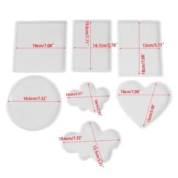 

DIY Silicone Resin Molds 7pcs Resin Casting Molds including Different shapes