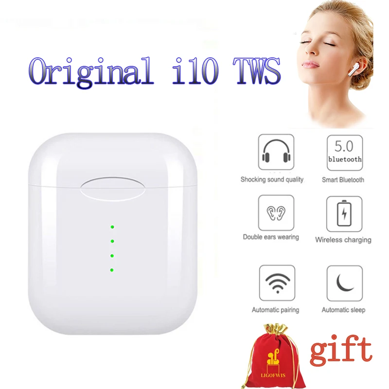 

Original i10 TWS Mini Wireless Bluetooth touch Earphone With Charging Box for Android ios smartphone PK i7s i60 i12 TWS