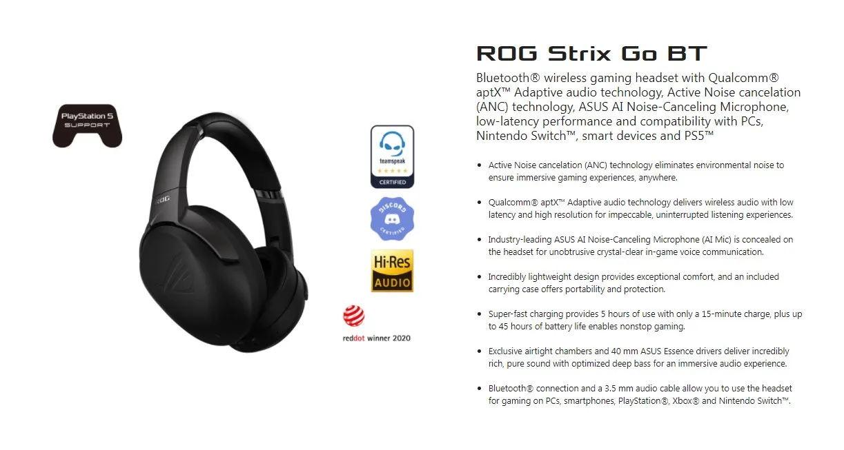 ROG Strix Go 2.4, Headsets & Audio