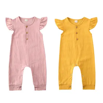 

Newborn Baby Girl Clothes Ruffle Romper Jumpsuit Cotton Casual Outfit Summer