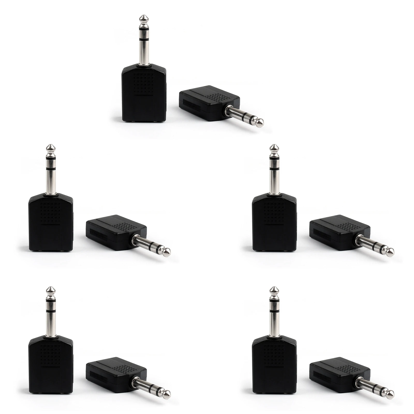 Artudatech 100Pcs 1 4 6 35mm Stereo Plug Adapter to 2 Way 6 35mm Mono Jack Headphone Y Splitter Connector Parts