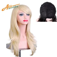 Allaosify парик для косплея из натуральных волн красный зеленый Puprle розовый черный синий серебристый серый Блондин Коричневый 2" синтетические волосы парики для женщин