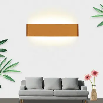 

Modern minimalist wall-mounted wall lamp home aluminum LED lamp rectangular brushed simple bedroom living room