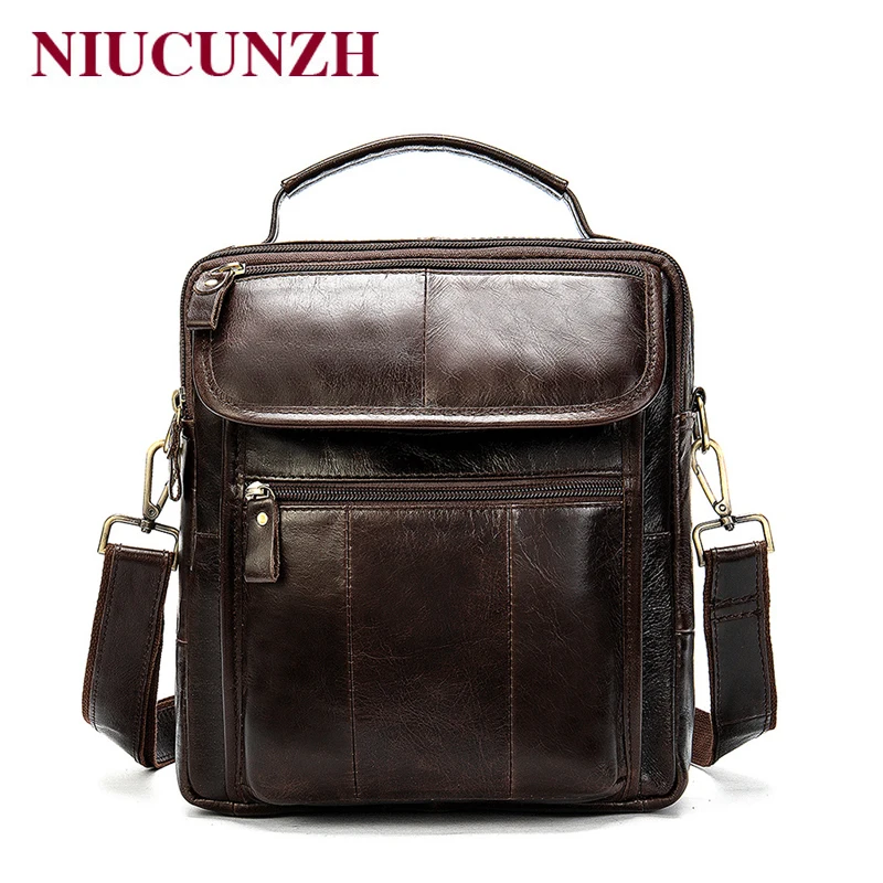 

NIUCUNZH Men's Bag Genuine Leather Men's Shoulder Bags For Men Crossbody Bags Male Vintage Messager Bags Man Leather Handbags