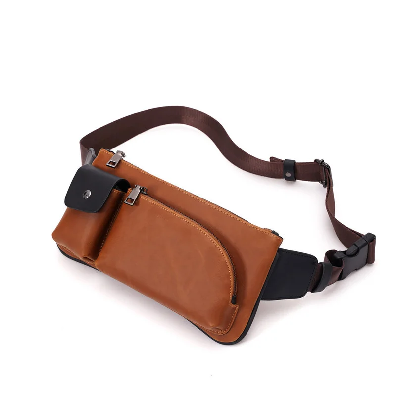 

Men Motorcycle Waist Bags PU Leather Cell/Mobile Phone Hip Bum Belt Cross Body Pouch Fanny Packs Waist Bag Male Purse Clutch Bag