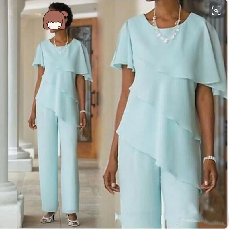 Новые платья для матери невесты свадебное платье для гостей vestido de madrinha с коротким рукавом многоуровневые брючные костюмы невесты