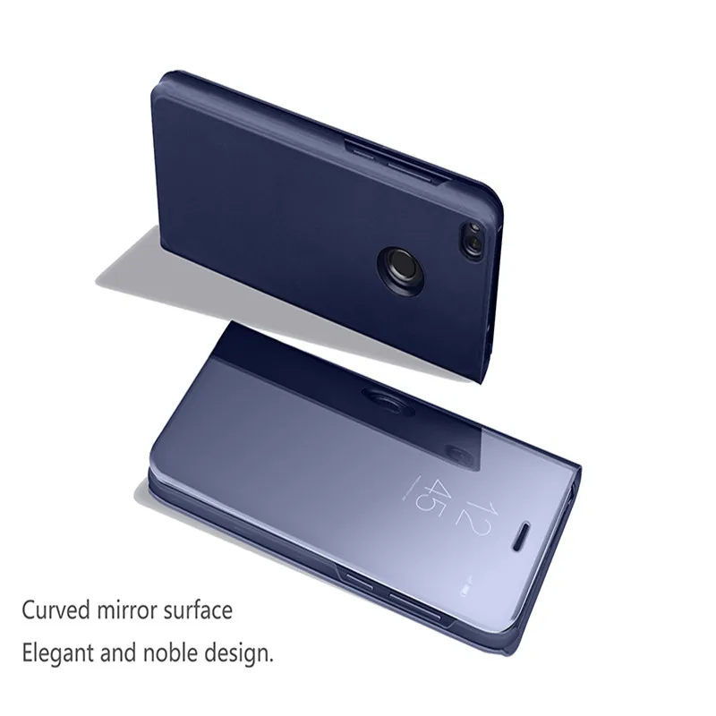 Роскошный зеркальный флип-чехол для Xiaomi Redmi 6 6A 7 Note 7 6 Pro 5pro 8 8 pro K20 K20 pro 4X кожаный флип-чехол для телефона - Цвет: Blue