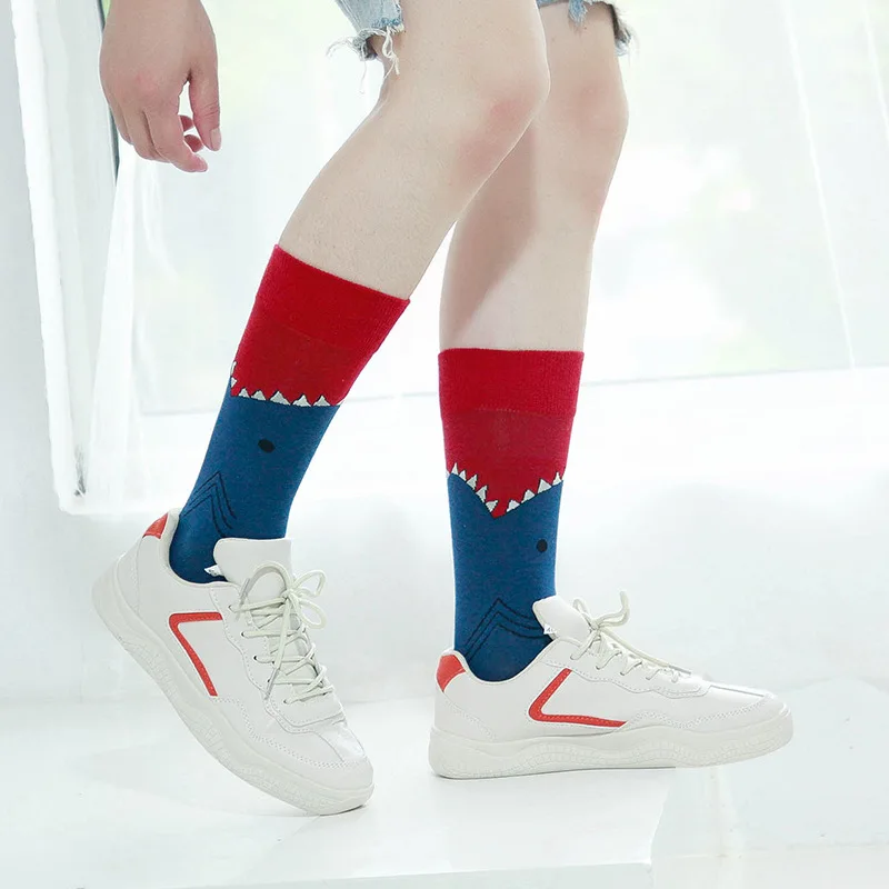 5 пар забавных длинных носков унисекс в стиле Харадзюку носки в уличном стиле в стиле хип-хоп с рисунком счастливого человека новые женские носки с изображением животных и фруктов