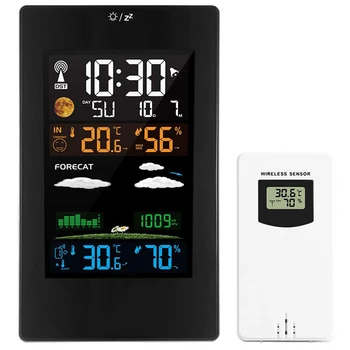 

Wireless Weather Station, Digital Forecast Station Indoor Outdoor Thermometer with Remote Sensor, Clock, Trend, Temperature and