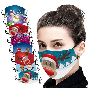 

Outdoor Mouth Face Mask Mouth Cover Christmas Print Face Mask Protection Mask Mascarillas Mouth-muffle Fabric Face Mask #BL2