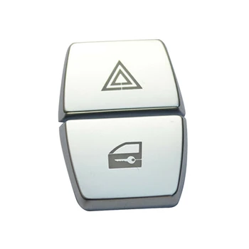 

Replacement Button Cover 2pcs Car Warning Lamp Trim Chrome Decals Silver