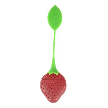 

Strawberry Shape Tea Infuser Pure Soft Silicone Rubber Loose Tea Leaf Strainer Herbal Spice Filter Diffuser Kitchen Gadget