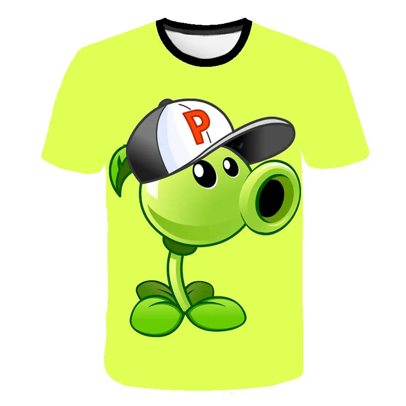

Summer t shirt Plants Vs Zombies t-shirt Cartoon T-Shirt Casual Boys Clothes Blue 3D Printed Kids Clothes Baby funny t shirts