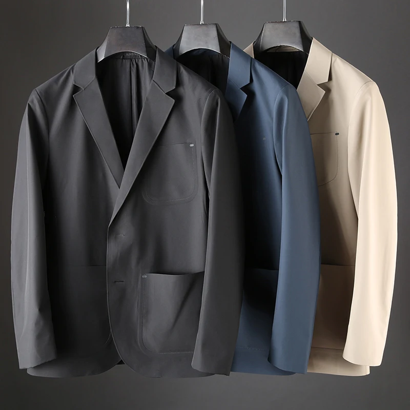 

JSBD brand 2019 new spring and autumn suit men pure color casual technology waterproof fabric single west men