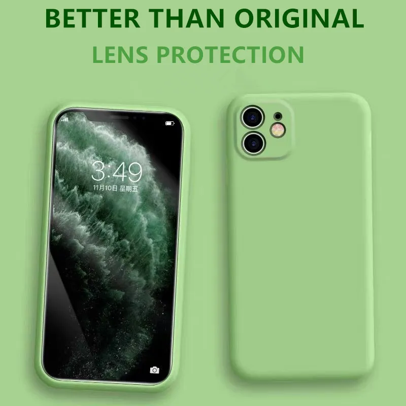 Чехол из жидкого силикона для iphone 12 Pro MAX 7 8 X XR XS Max 6 6s Plus | Мобильные телефоны и