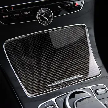 

Car Carbon Fiber Interior Water Cup Holder Panel Cover Trim Car Sticker For Mercedes C Class W205 C180 C200 GLC Accessories