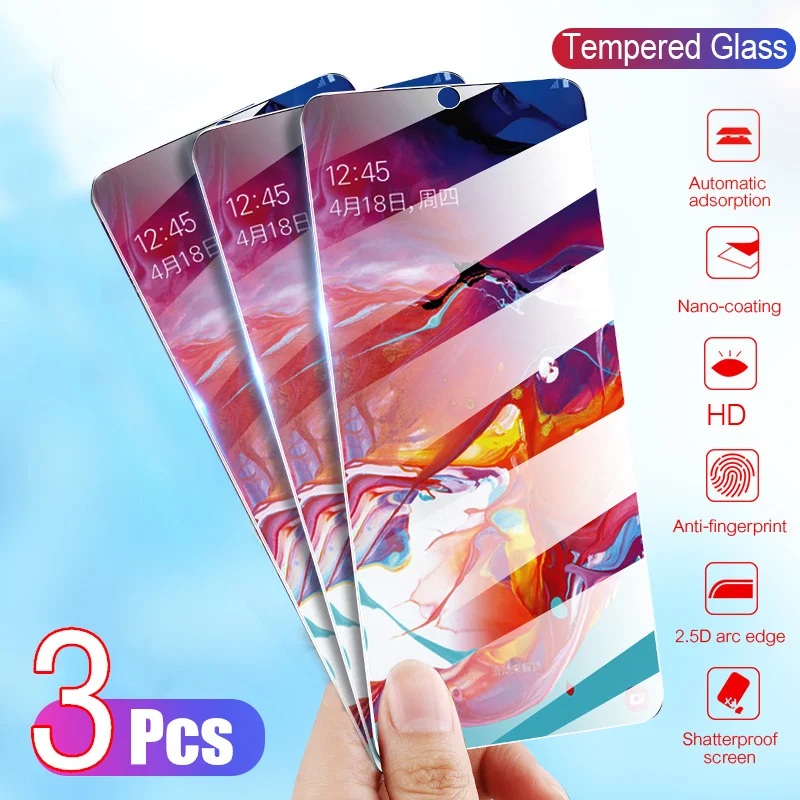 

3Pcs Tempered Glass For Samsung Galaxy A50 A40 A30 A20 A20E A10 A60 A70 A80 Screen Protector For M10 M20 M30 M40 Protective Film