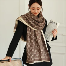 

Brand Shalws Cashmere Scarf for Women Luxury Warm Thick Bufanda Pashmina Headkerchief Soft Foulard Ladies Muffler Echarpe 2021