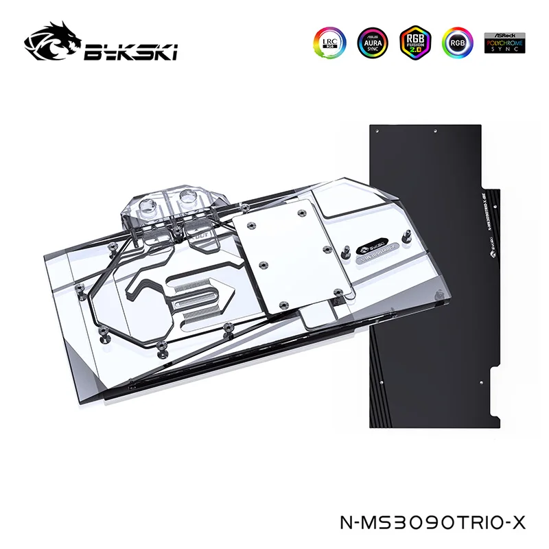 Bykski Watercooler Per Msi Geforce Rtx Gaming Gaming/Suprim X Trio 10G Oc ,3090 24G, Blocco Acqua Copertura Completa, N-Ms3090Trio-X