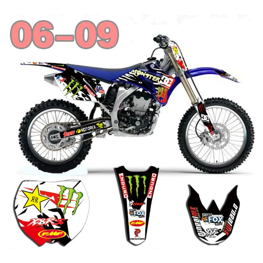 

New Full Graphics Decals Stickers Custom Number Name Glossy Bright Stickers Waterproof for 2006-2009 YAMAHA YZF250