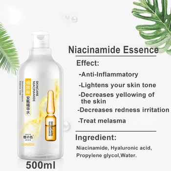 

500ML Niacinamide Ampoule Face Essence Toner Anti-Aging Moisturizer Remover Acne Wrinkle Shrink Pores Whitening Facial Serum