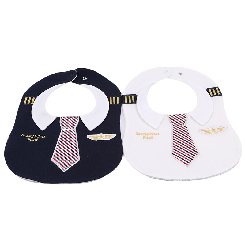 Fashion Baby Bibs Aircraft Engineer Baby Saliva Towel Newborn Boys Girls Dinner Feeding Snap Button Bib Soft