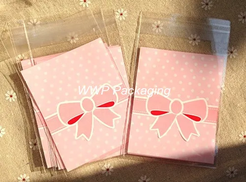 

800pcs/Lot Clear Bowknot Plastic Cookies Packaging Bags Party Birthday Favors For DIY Pastry Cake Wrap Self-adhesive Pouch Bags
