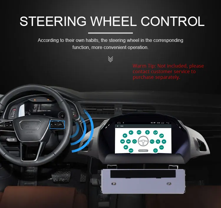 Cheap TOPBSNA Android 9.0 Car DVD Player For Ford Kuga Escape C-Max 2013 2014 2015 2016 2017 2018 1 Din Car Radio Stereo Headunit WIFI 10