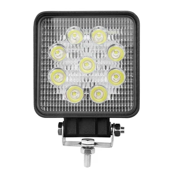 

27W Super Bright Led Work Light 6000K White Off-road Lamp for Jeep grand cherokee wk2 xj SUV Truck ATV Outdoor Square Lighting