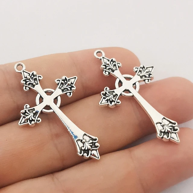 8pcs 48*22mm Alloy Enamel Gothic Satan Cross Witch Charms Pendant Designer  Charms Fit Jewelry