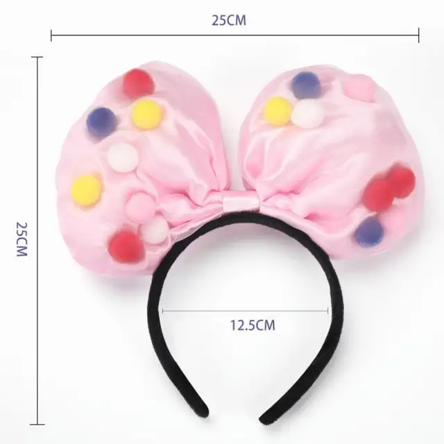 Disney Mickey Ears Ariel Princess Disneyland Beauty Fashion Bowknot Headband Festival Party Decoration Headwear Girl Toy Gift 6