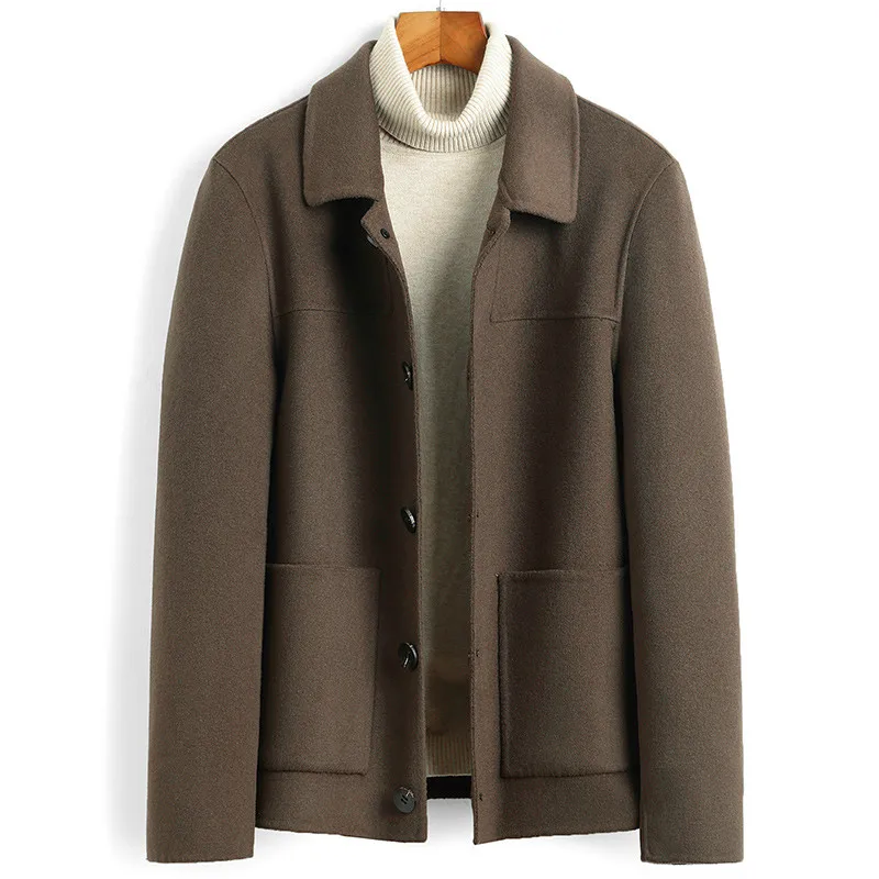 Wool Coat Men Short Double-sided Spring Autumn Woolen Jacket Men's Coats Overcoat Casual Jackets Casaco Masculino 6022 KJ4622 Wool Coat Men Short Double-sided Spring Autumn Woolen Jacket Men's Coats Overcoat Casual Jackets Casaco Masculino 6022 KJ4622