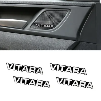 

4pcs 3D aluminum speaker stereo speaker badge emblem Sticker for Suzuki Vitara 2015 2016 2017 2018 2019 Car Styling