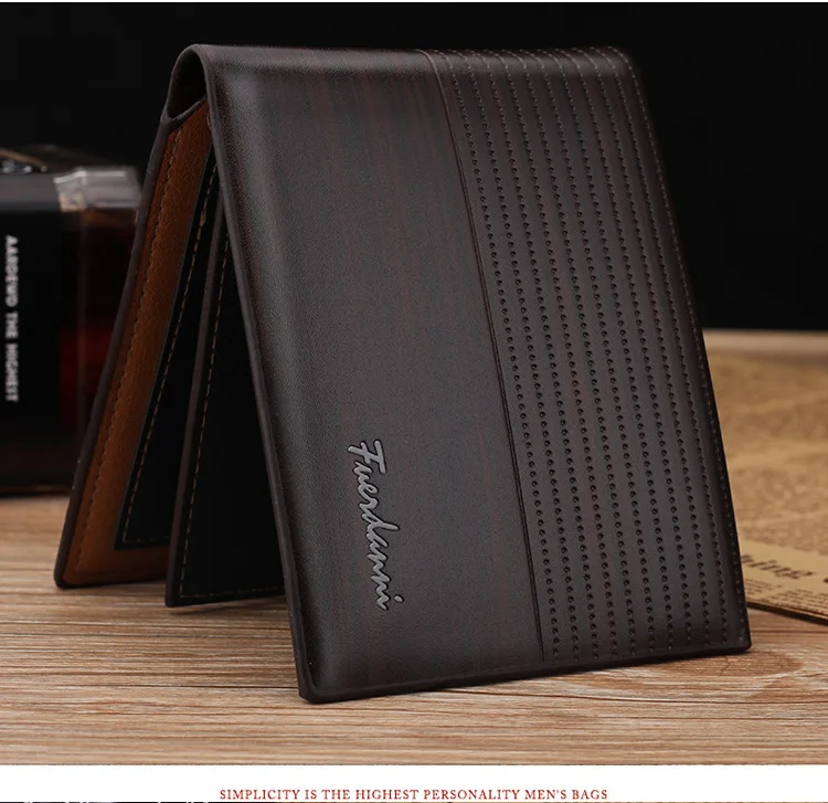 Luxury Brand Men Wallet Leather Vintage Short Wallets Business Bifold Purse Man Slim Credit Card Holder Front Pocket Money Bag