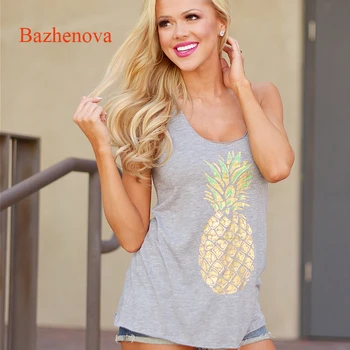 

Bazhenova 2020 Women Printing Vest Girls Summer Blended Sweet Tops Woman All-match Sexy Casual Vests Ladies Clothes R364