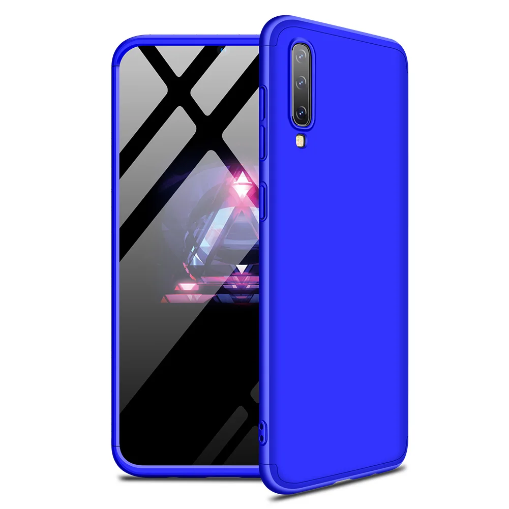 Синий Для samsung A50 чехол Coque samsung A70 чехол 360 Защита противоударный чехол для samsung Galaxy A50S A40 A20 A10 A80 задний Чехол - Цвет: Синий