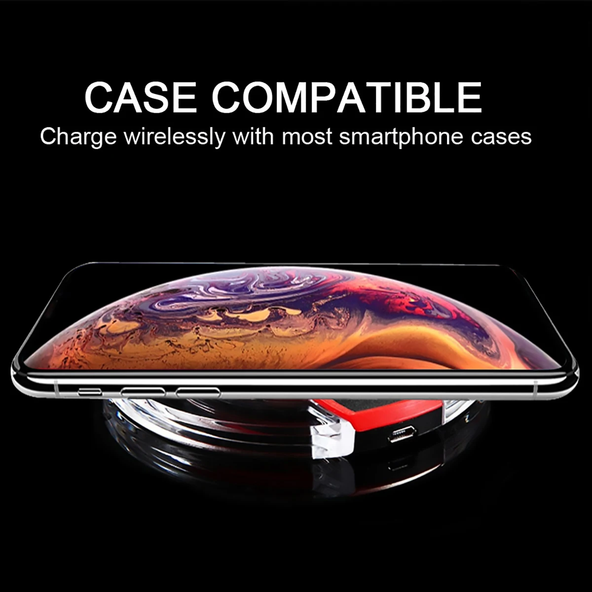 Универсальное беспроводное зарядное устройство Qi для iPhone 11Pro Max, быстрая зарядка для samsung, Xiaomi, huawei, круглая подставка для зарядки телефона