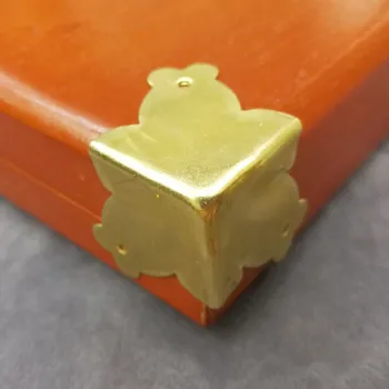 

4pcs Antique Copper Metal Corner Brackets for Wood Box Feet Leg Corner Protector Furniture Gold Decorative Jewelry Case Bracket