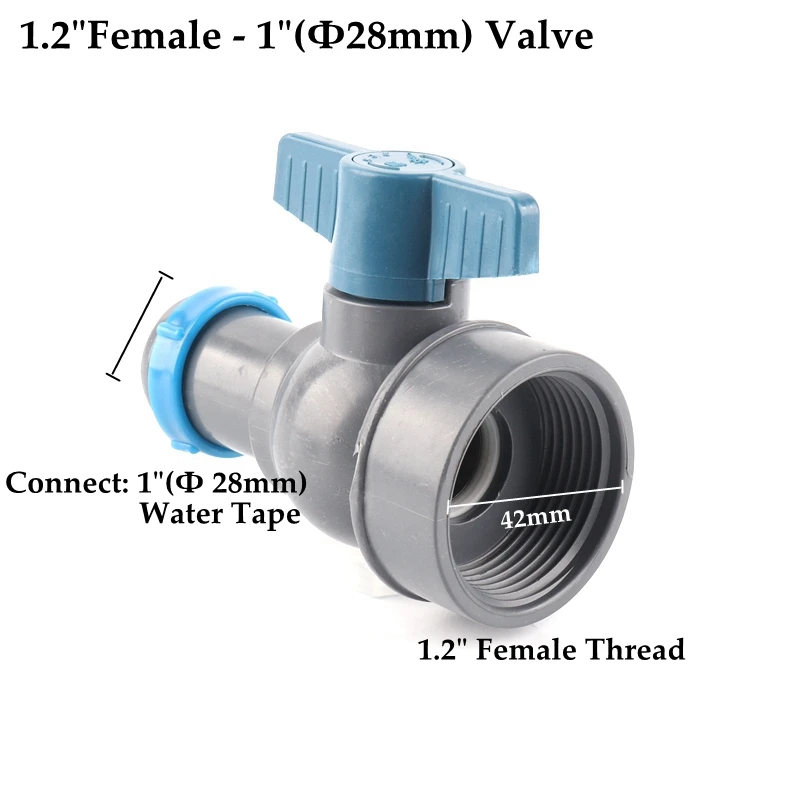 F1.2in-28mm Valve 1 шт. высокое качество орошение мягкий спрей лента соединитель для шланга трубы обход клапан теплица микро орошения трубки резьбовой разъем - Цвет: F1.2in-28mm Valve