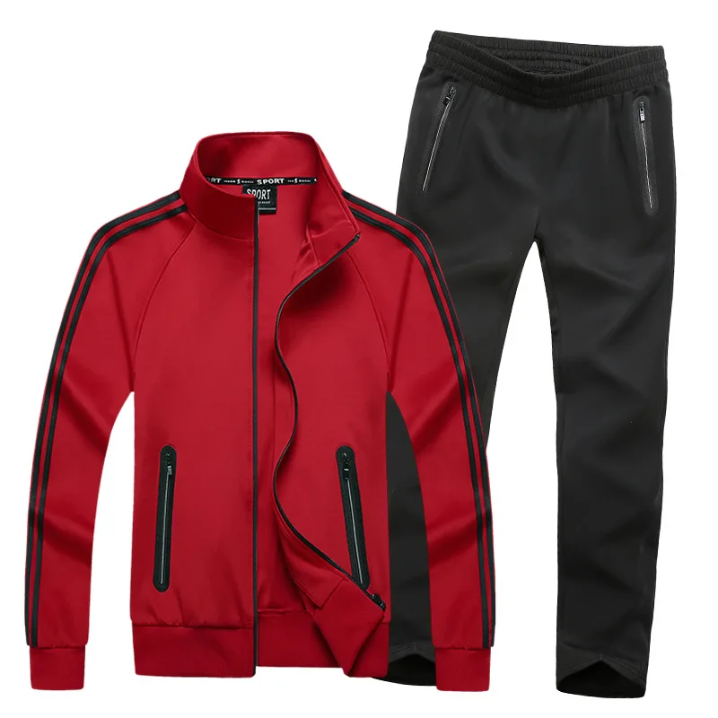 

L-8XL Men Tracksuit Sports Suit Sweatshirt+pant Male Jacket Jogger Running Fitness Sportswear Training Set Sweat Suit