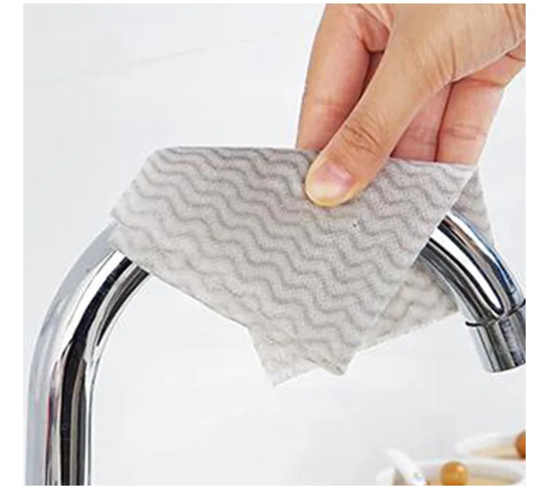 50PCS/Roll Non-woven Kitchen Cleaning Cloth Disposable Eco-friendly Rags Non-stick Oil Absorbent Wipes Kitchen Cleaning Tool