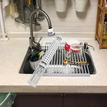 

Newly Sink Storage Dish Drying Rack Holder Fruit Vegetable Drainer Colanders Kitchen Folding Drain Rack FIF66