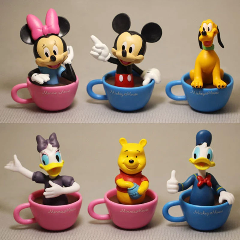 ディズニー 6 ピース セットミニーミッキーーマウスドナルドダックグーフィープーさんアクションフィギュア人形玩具ケーキ車の装飾のおもちゃ子供ギフト Action Figures Aliexpress