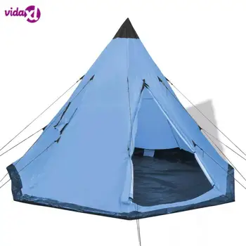 

VidaXL 4-Person Tent Blue Camping Tent With 2 Windows Comfortable Interior And Storage Bag V3