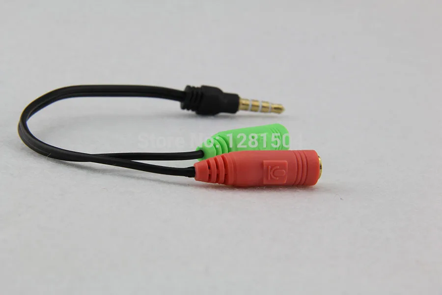 Universal Male to 2 Female 3 5mm AUX Extension Headphone Mic Audio Splitter Cable Y Splitter Adapter for HTC One for iPod MP3