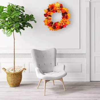 

Creative Autumn Home Natural Artificial Decoration Pendant Halloween Pumpkin Pine Cone Maple Wreath Autumn Wreath