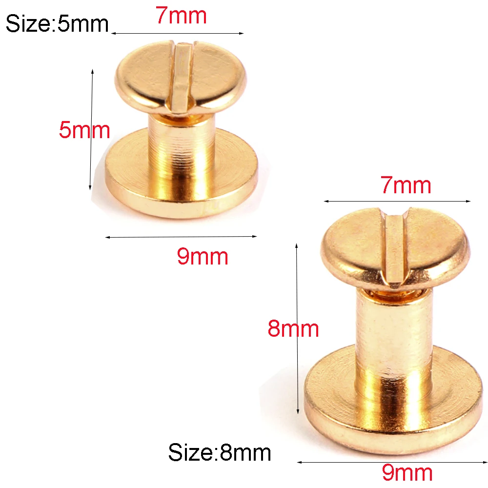 Screw Nail Rivets for Leather Craft Belt Wallet Cloth Button Decoration DIY Scrapbook 10 Set metal rivets,belt strap rivets,copper rivets,leather rivets