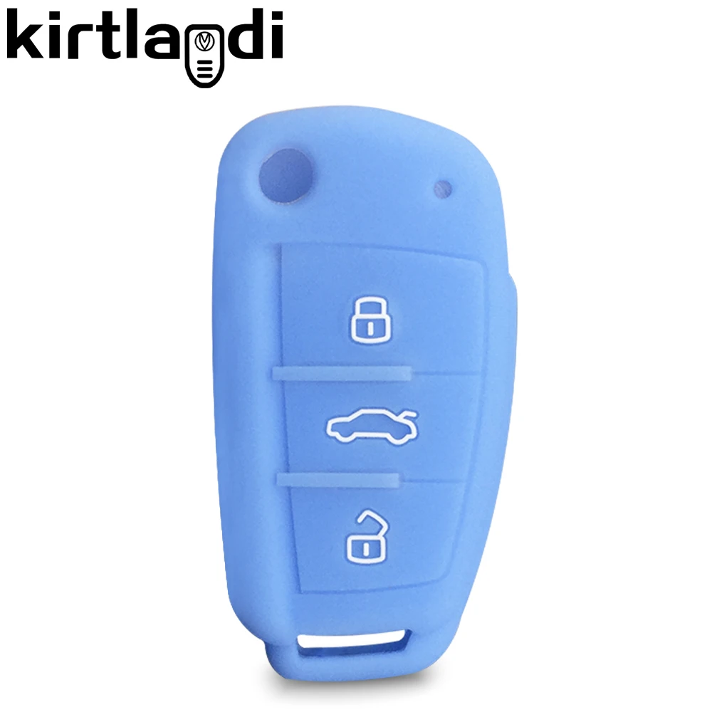 Silicone Key Cover for Audi - Premium Auto Remote Holder with 3-Button Protection