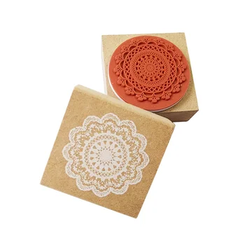 

12Pcs/lot Clear Stamps New Romantic Lace Flower Square Wooden Stamp DIY Scrapbooking Gift Rubber Stamps 4.5X4.5cm Wholesale