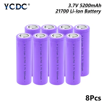 

High Drain 20A 3.7V LI-ION BATTERY 5200MAH 21700 Battery Rechargeable LI-ION CELL FOR VAPE TORCH For Flashlight 6/8/10 PCS